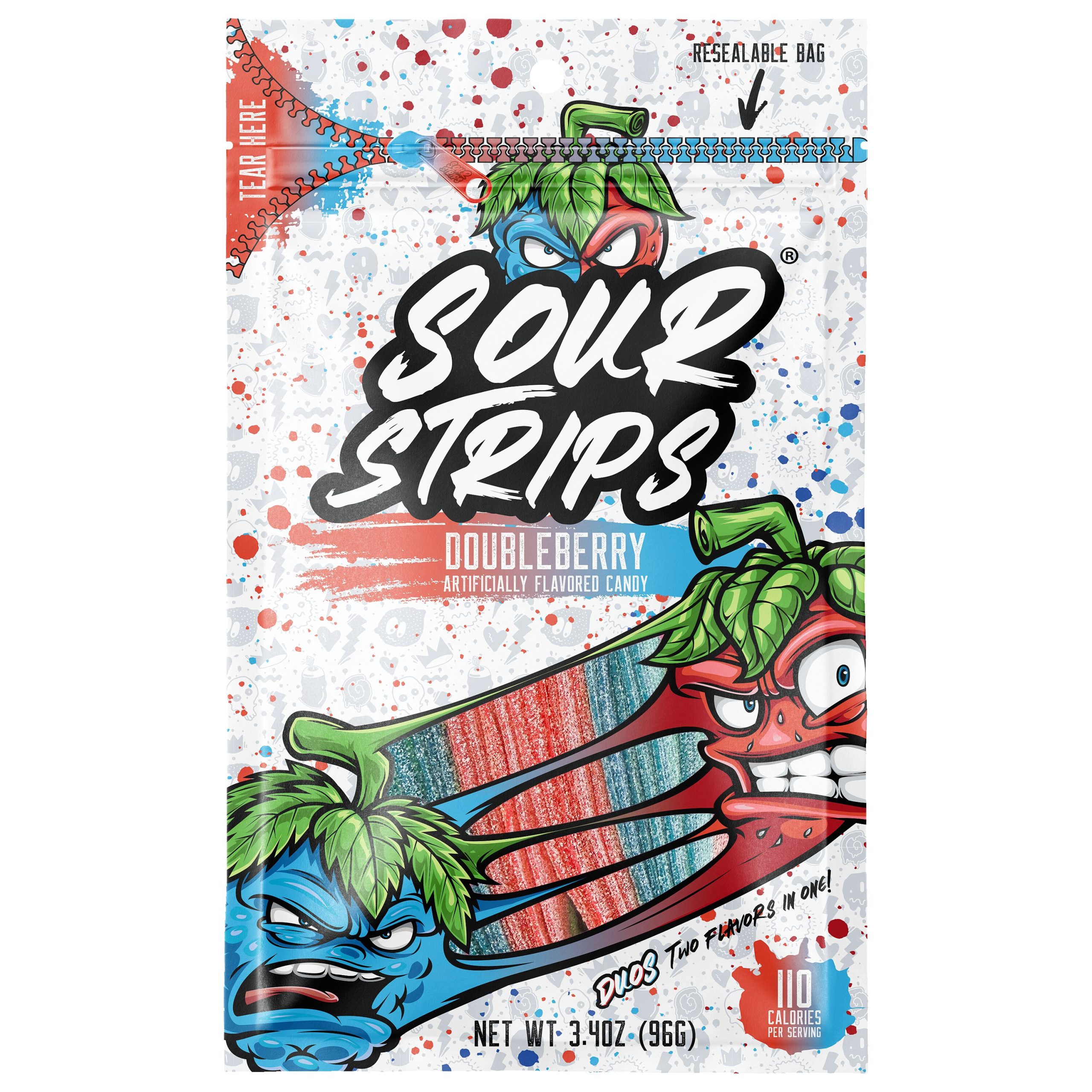 Sour Strips Doubleberry Candy Peg Bag, 3.4oz - THE HERSHEY COMPANY